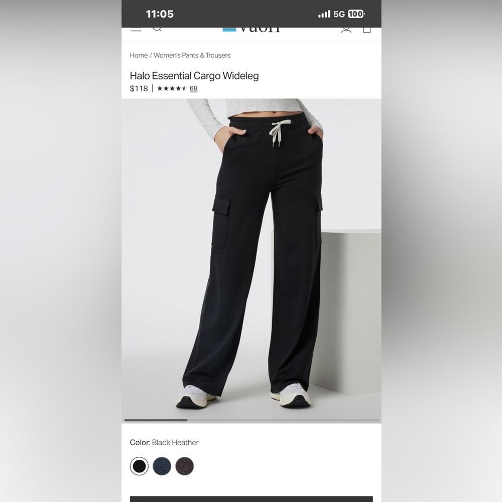 Vuori Black Cargo Pants